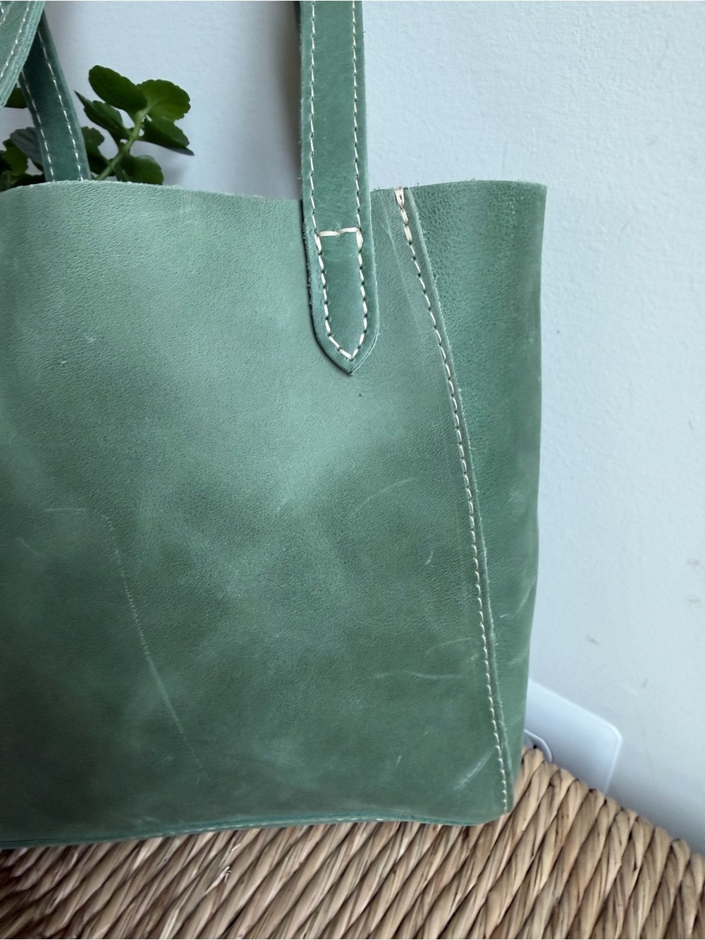 Portland Leather Goods Juliette Sage Green Leather Tote - Picture 6 of 9